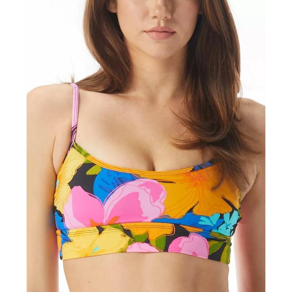 Sundazed Women's Multi Gianna Floral-Print Mid-Line Bikini Top Size S